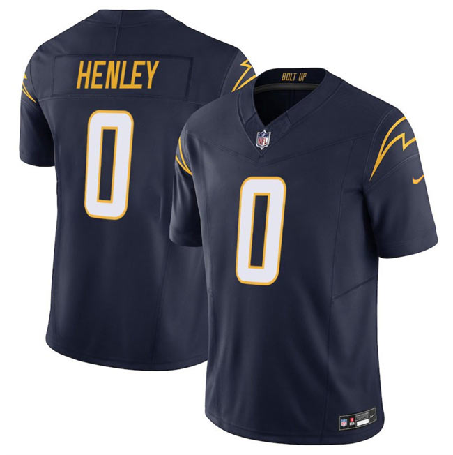 Men's Los Angeles Chargers 0 Daiyan Henley Navy 2025 F.U.S.E Vapor Limited Stitched Football Jersey