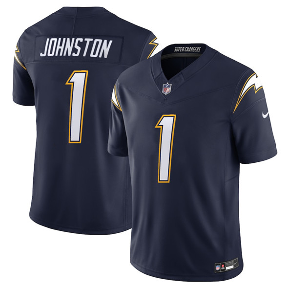Men's Los Angeles Chargers 1 Quentin Johnston Navy 2025 F.U.S.E. Alternate Vapor Limited Football Stitched Jersey