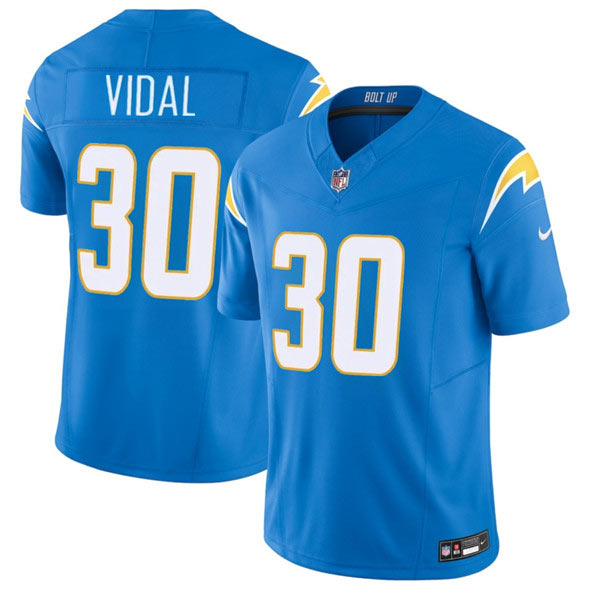 Men's Los Angeles Chargers 30 Kimani Vidal Blue 2025 F.U.S.E. Vapor Limited Football Stitched Jersey