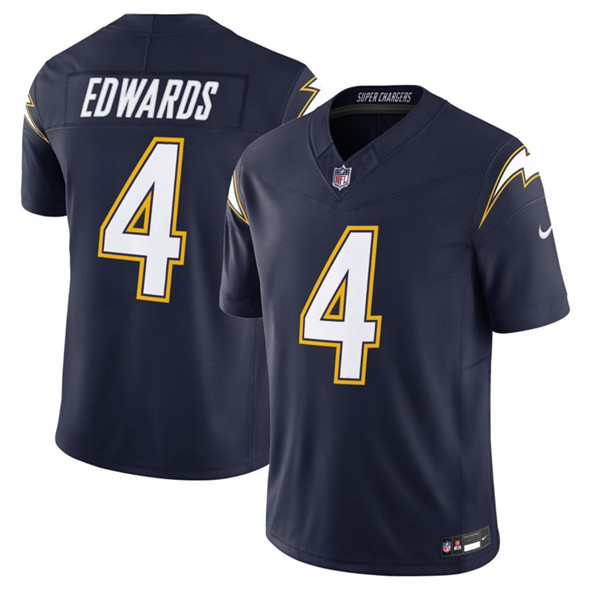 Men's Los Angeles Chargers 4 Taylor Heinicke Navy 2025 F.U.S.E. Alternate Vapor Limited Football Stitched Jersey