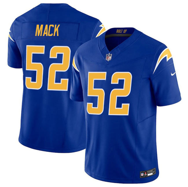 Men's Los Angeles Chargers 52 Khalil Mack Royal 2025 F.U.S.E Vapor Limited Stitched Football Jersey