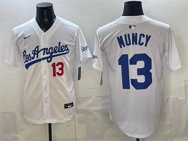 Men's Los Angeles Dodgers 13 Max Muncy White Alternate Stadium Stitched Baseball Jersey