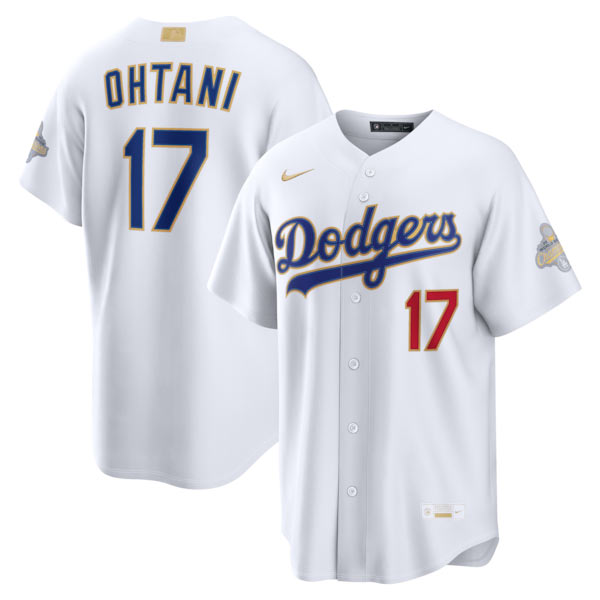 Men's Los Angeles Dodgers 17 Shohei Ohtani Nike White 2026 Gold Collection Stadium Jersey