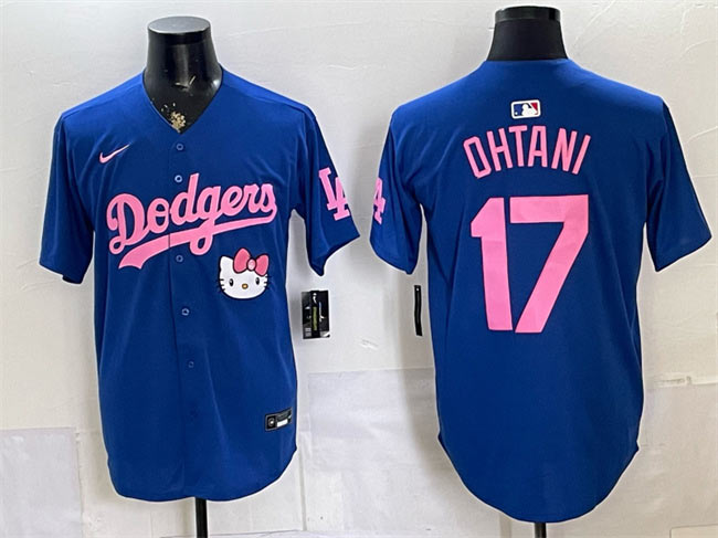 Men's Los Angeles Dodgers 17 Shohei Ohtani Royal 2025 Hello Kitty Vapor Limited Stitched Baseball Jersey