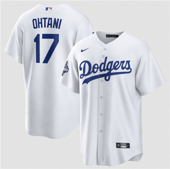 Men's Los Angeles Dodgers 17 Shohei Ohtani White 2025 World Series Champions Stitched Baseball Jersey