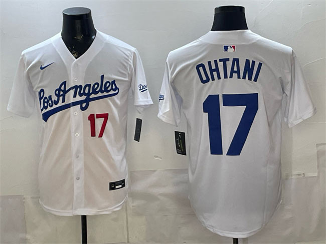 Men's Los Angeles Dodgers 17 Shohei Ohtani White Alternate Stadium Stitched Baseball Jersey