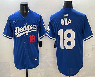 Men's Los Angeles Dodgers 18 Yoshinobu Yamamoto MVP Blue Limited Stitched Jersey