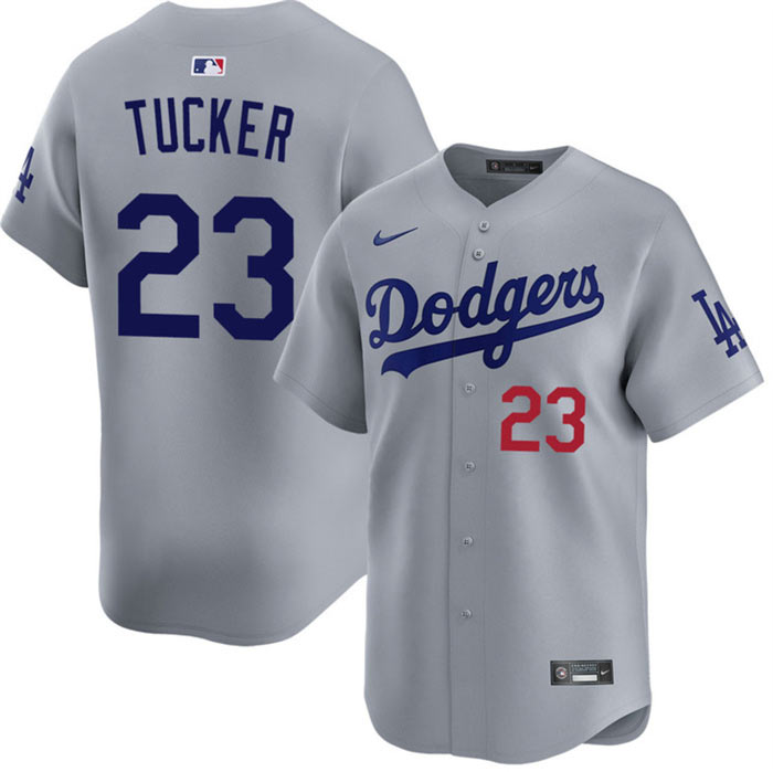 Men's Los Angeles Dodgers 23 Kyle Tucker Grey 2026 Limited Stitched Baseball Jersey