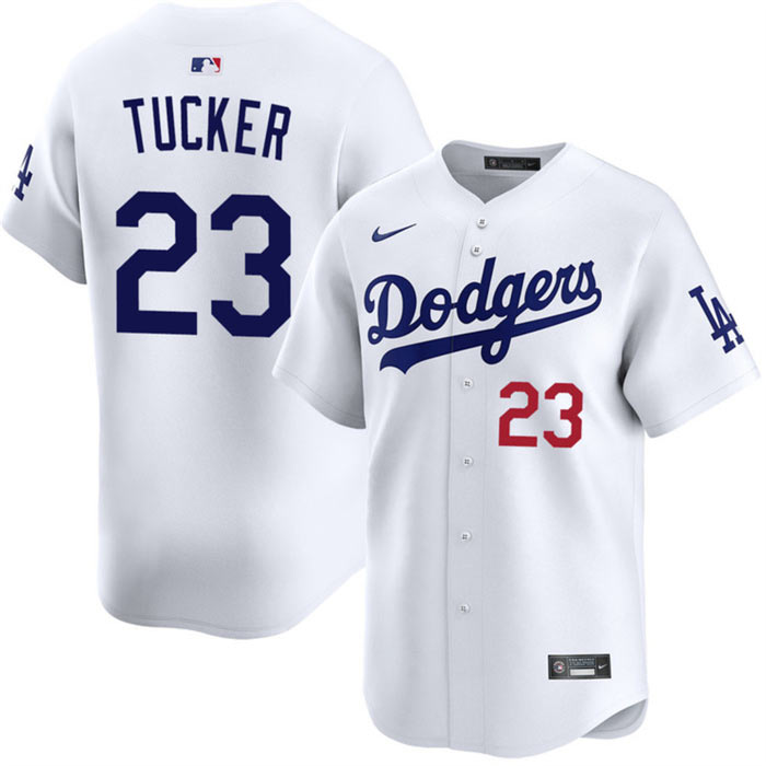 Men's Los Angeles Dodgers 23 Kyle Tucker White 2026 Home Limited Stitched Baseball Jersey