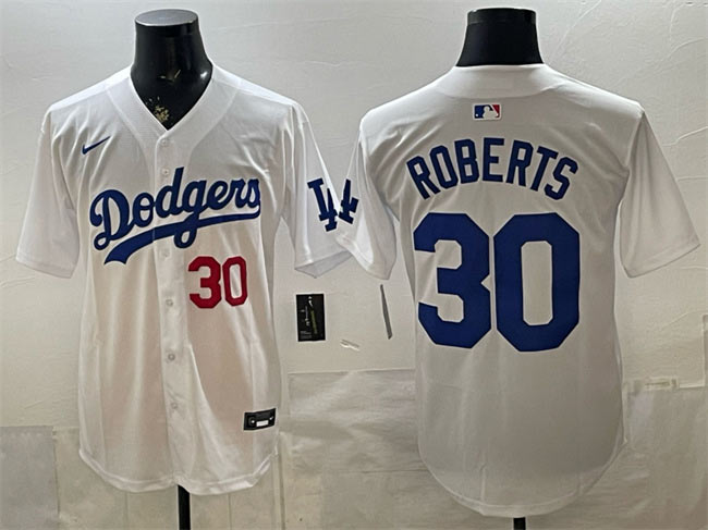 Men's Los Angeles Dodgers 30 Dave Roberts White 2026 Home Limited Stitched Baseball Jersey