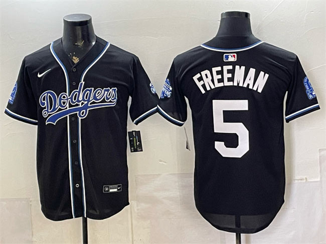 Men's Los Angeles Dodgers 5 Freddie Freeman B2B Champs 2026 Black Out Style Vapor Limited Stitched Baseball Jersey