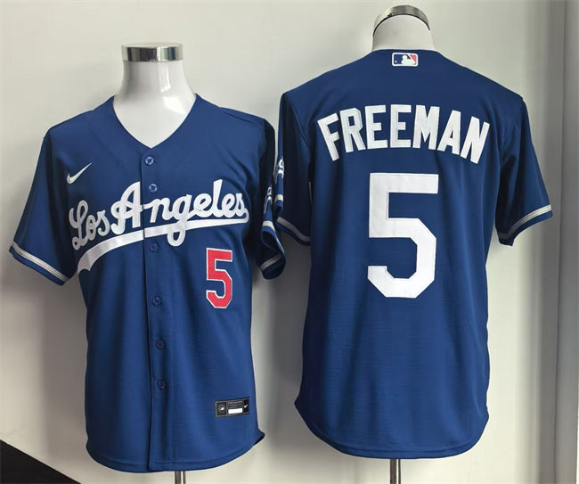 Men's Los Angeles Dodgers 5 Freddie Freeman Royal 2026 Gold Collection Stadium Stitched Baseball Jersey