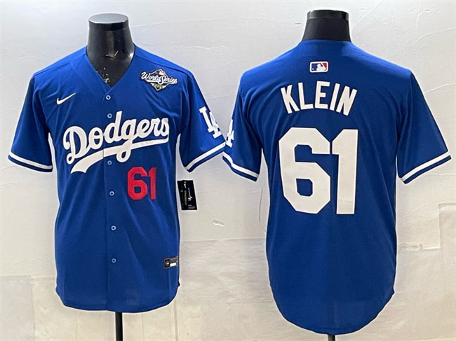 Men's Los Angeles Dodgers 61 Will Klein Royal 2025 World Series Limited Stitched Baseball Jersey