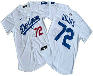 Men's Los Angeles Dodgers 72 Miguel Rojas White Limited Stitched Jersey