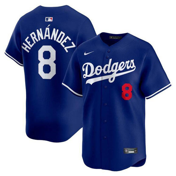 Men's Los Angeles Dodgers 8 Enrique Hernandez Royal Limited Stitched Baseball Jersey