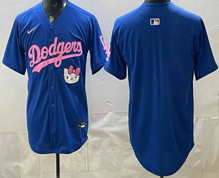 Men's Los Angeles Dodgers Blank Blue Hello Kitty 2025 World Series Champions Limited Jersey