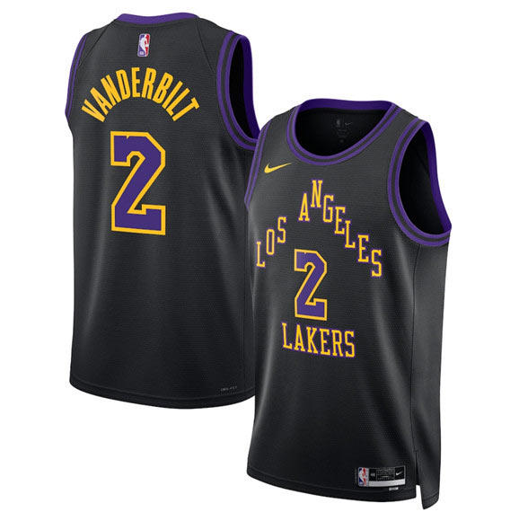 Men's Los Angeles Lakers 2 Jarred Vanderbilt Black 2025 26 City Edition Stitched Basketball Jersey