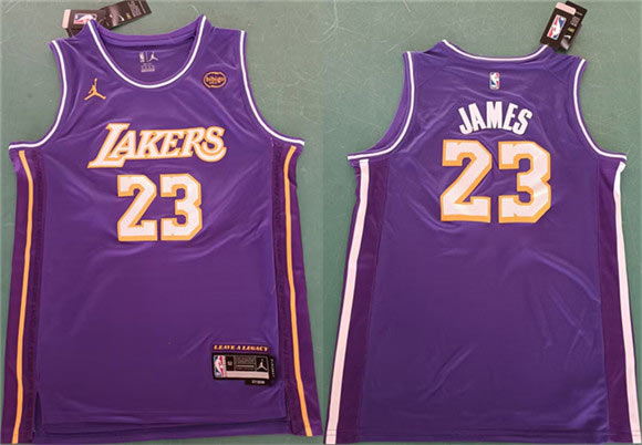 Men's Los Angeles Lakers 23 LeBron James Purple 2025 Statement Edition Stitched Basketball Jersey