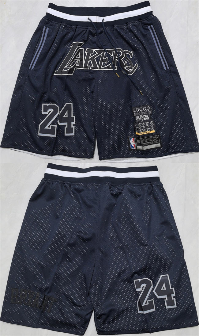 Men's Los Angeles Lakers 24 Kobe Bryant Black 2025 Shorts (Run Small)
