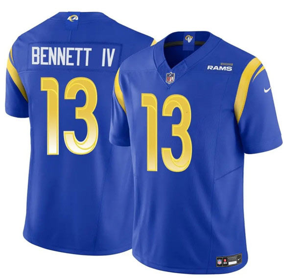 Men's Los Angeles Rams 13 Stetson Bennett IV Blue 2024 F.U.S.E. Vapor Untouchable Football Stitched Jersey