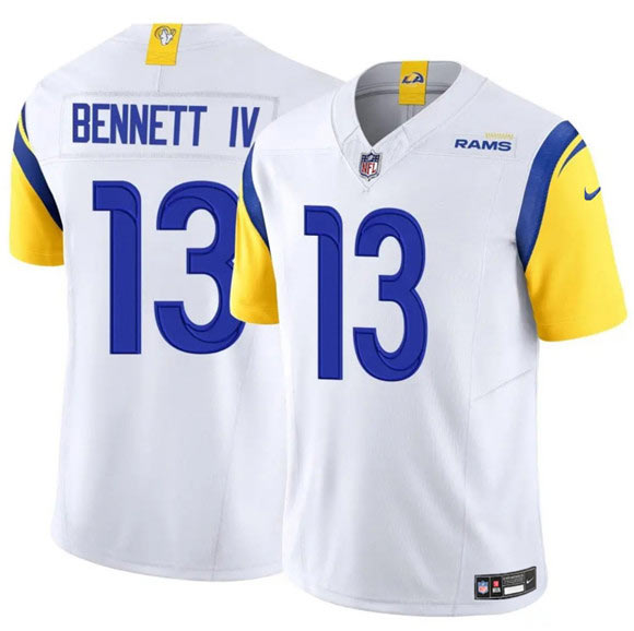 Men's Los Angeles Rams 13 Stetson Bennett IV White 2024 F.U.S.E. Vapor Untouchable Football Stitched Jersey