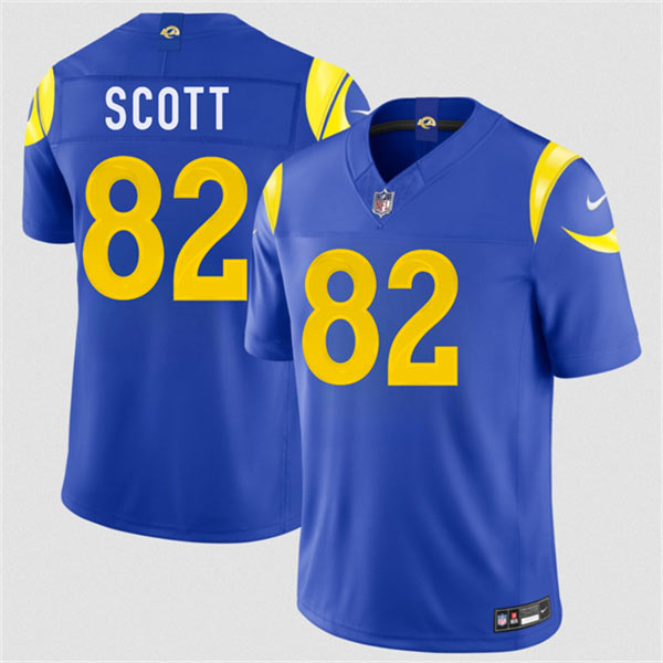 Men's Los Angeles Rams 82 Tyler Scott Royal 2026 F.U.S.E. Vapor Limited Football Stitched Jersey