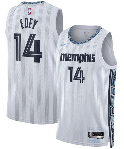 Men's Memphis Grizzlies 14 Zach Edey Gray 2025 26 City Edition Swingman Stitched Jersey