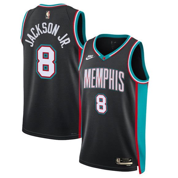 Men's Memphis Grizzlies 8 Jaren Jackson Jr. Black 2025 Classic Edition Stitched Basketball Jersey