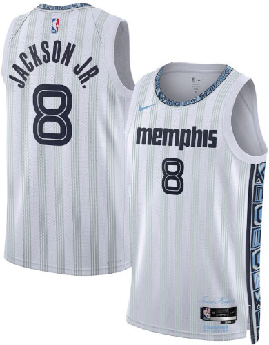Men's Memphis Grizzlies 8 Jaren Jackson Jr. Gray 2025 26 City Edition Swingman Stitched Jersey