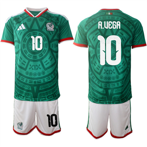 Men's Mexico 10 A.UEGA National Team FIFA x World Cup 2026 Home Green On Field Jersey