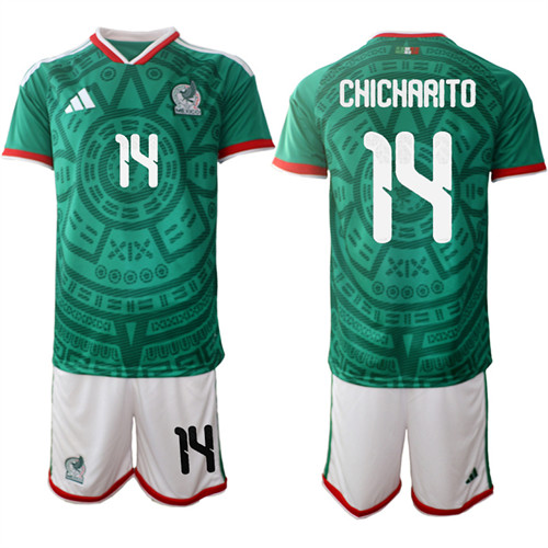 Men's Mexico 14 CHICHARITO National Team FIFA x World Cup 2026 Home Green On Field Jersey