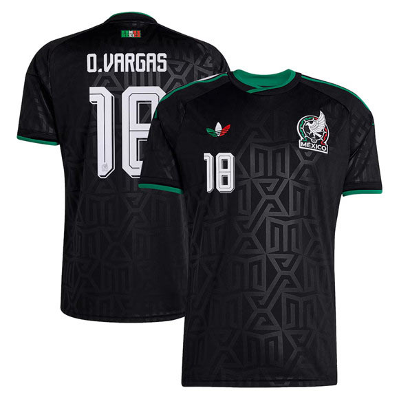 Men's Mexico 18 Obed Vargas Black 2026 Soccer Jersey Suit