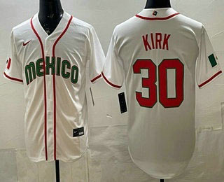 Men's Mexico 30 Alejandro Kirk White 2026 World Baseball Classic Cool Base Jersey