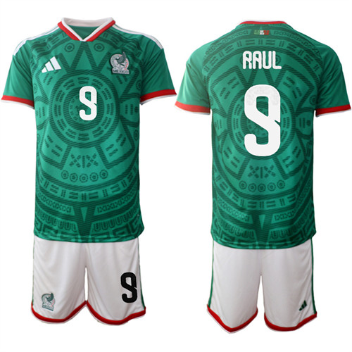 Men's Mexico 9 RAUL National Team FIFA x World Cup 2026 Home Green On Field Jersey