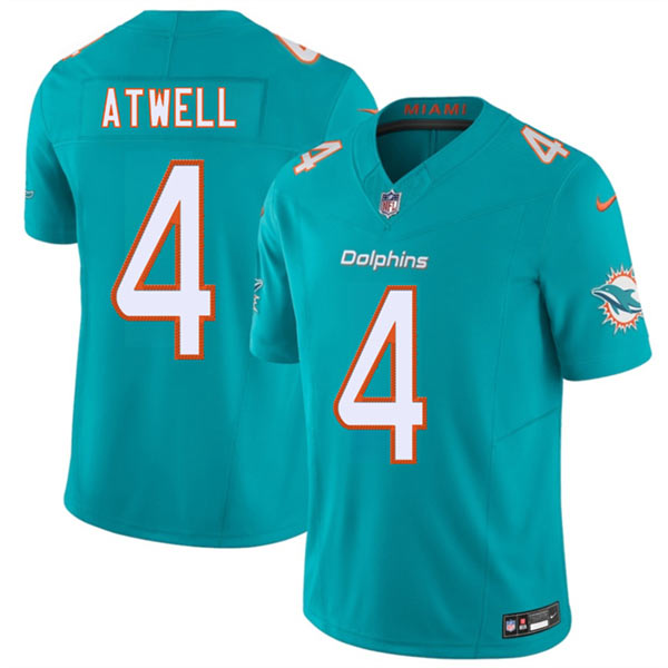 Men's Miami Dolphins 4 Tutu Atwell Aqua 2026 F.U.S.E. Vapor Limited Football Stitched Jersey