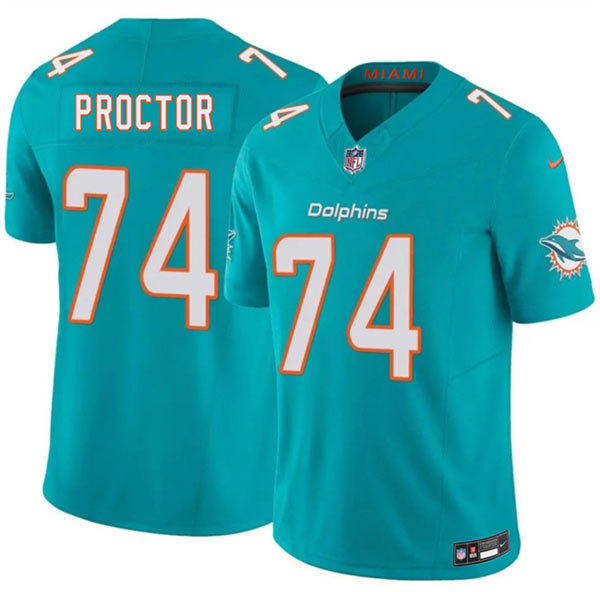Men's Miami Dolphins 74 Kayden Proctor Aqua 2026 Draft F.U.S.E. Vapor Limited Football Stitched Jersey
