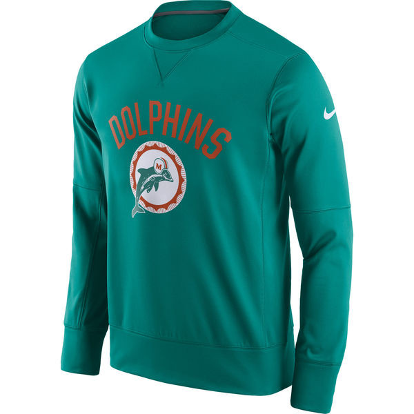 Men's Miami Dolphins Aqua Circuit Alternate Sideline Performance Sweatshirt