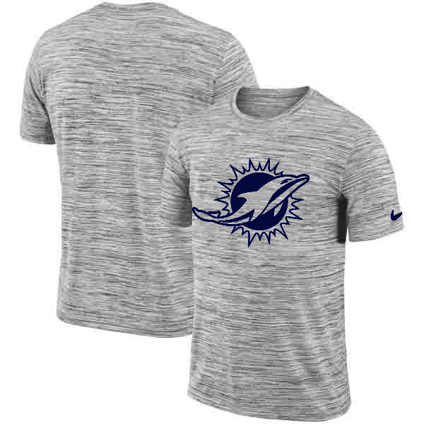 Men's Miami Dolphins Heathered Black Sideline Legend Velocity Travel Performance T Shirt