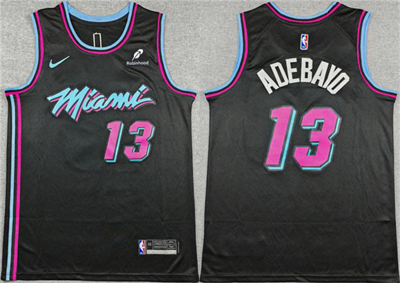 Men's Miami Heat 13 Bam Adebayo Black 2025 26 City Edition Stitched Basketball Jersey