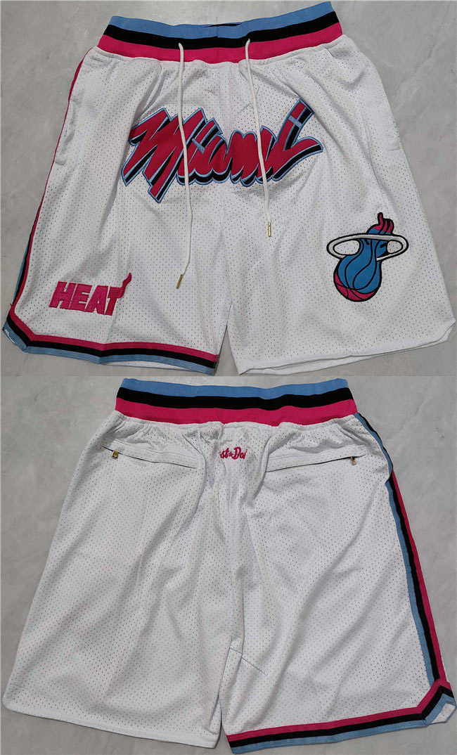 Men's Miami Heat 2022 23 White Shorts (Run Small)