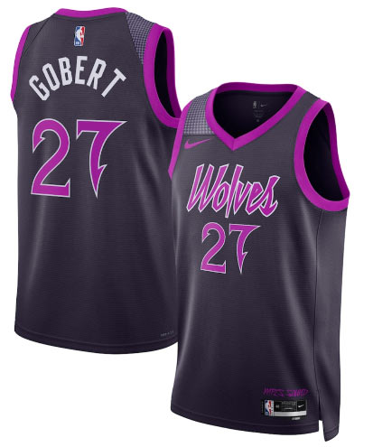 Men's Minnesota Timberwolves 27 Rudy Gobert Purple 2025 26 City Edition Stitched Basketball Jersey