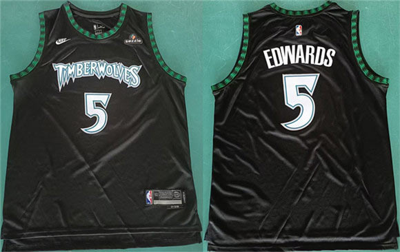 Men's Minnesota Timberwolves 5 Anthony Edwards Anthony Edwards Black 2025 Classic Edition Stitched Jersey