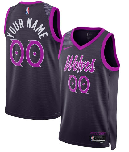 Men's Minnesota Timberwolves Active Player Custom Purple 2025 26 City Edition Stitched Basketball Jersey