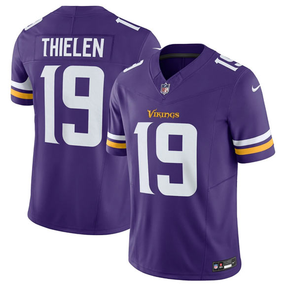 Men's Minnesota Vikings 19 Adam Thielen Purple 2024 F.U.S.E