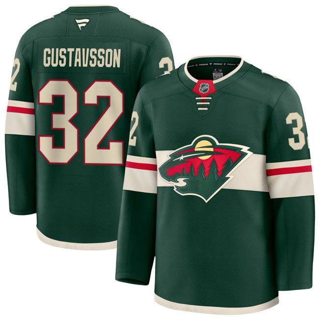 Men's Minnesota Wild 32 Filip Gustavsson Green Home Stitched Hockey Jersey