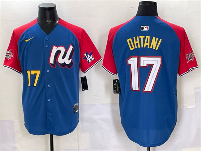 Men's National League 17 Shohei Ohtani Blue Red Alternate 2025 All Star Edition Limited Stitched Baseball Jersey