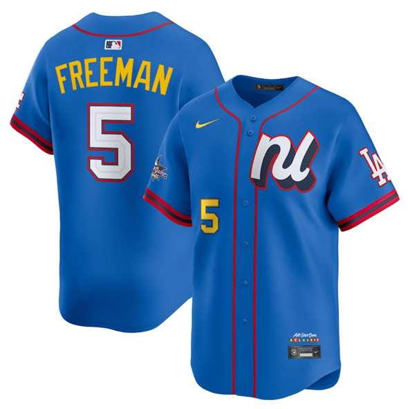 Men's National League 5 Freddie Freeman Blue 2025 All Star Edition Limited Stitched Baseball Jersey