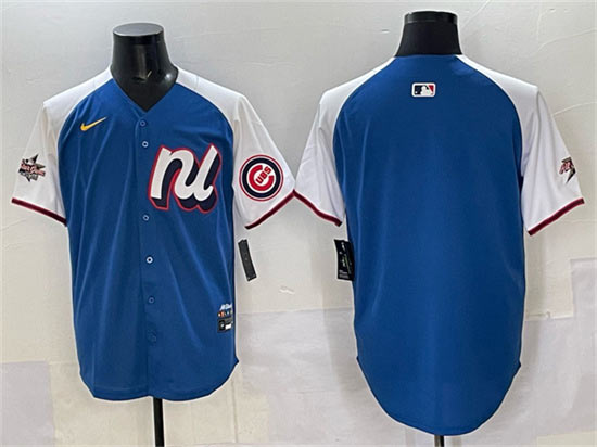 Men's National League Chicago Cubs Blank Blue Alternate 2025 All Star Edition Limited Stitched Baseball Jersey