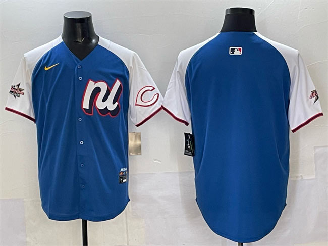 Men's National League Cincinnati Reds Blank Blue Alternate 2025 All Star Edition Limited Stitched Baseball Jersey