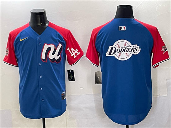 Men's National League Los Angeles Dodgers Team Big Logo Blue Red Alternate 2025 All Star Edition Limited Stitched Baseball Jersey